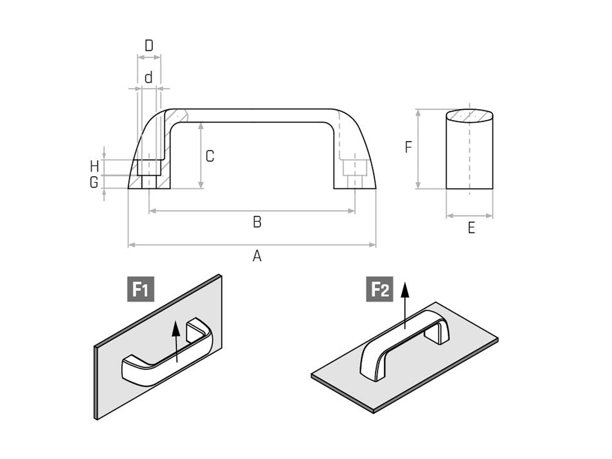 MFE - Handle with through hole for cylindrical head screw (Pack of 10) - Gamm MFE - Handle with through hole for cylindrical head screw (Pack of 10) - Gamm